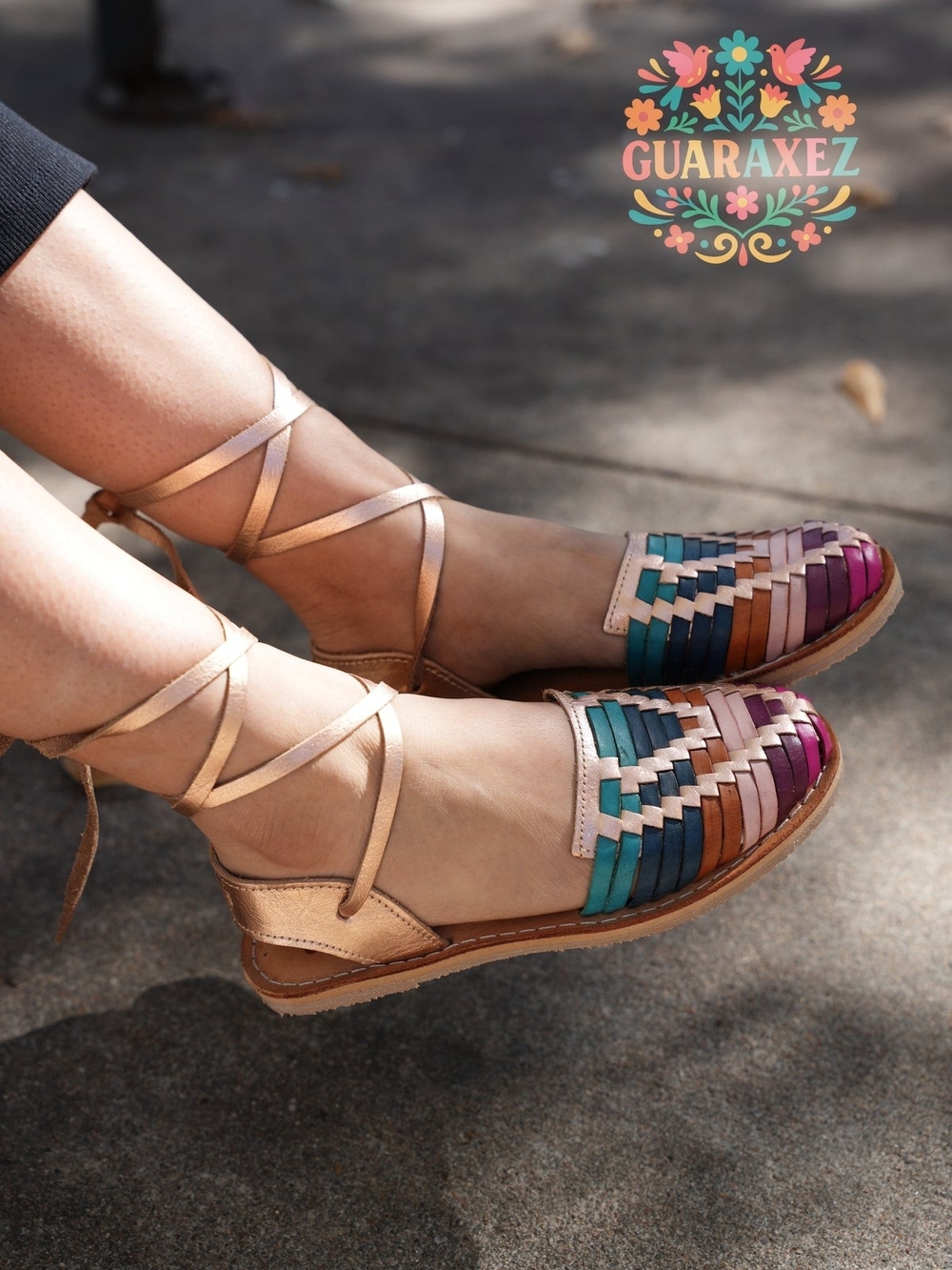 Guaraxez Lace-Up Sandals - Women MADE IN MEXICO